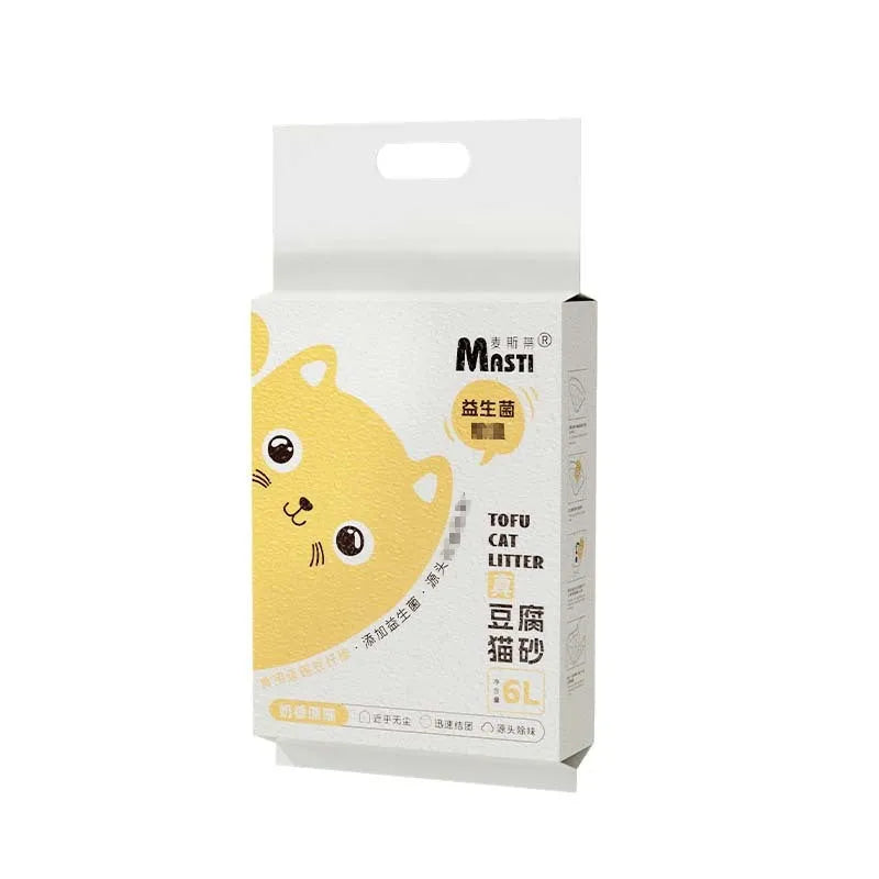 Bag of plant tofu cat litter 6L probiotics deodorant sand for cats, multiple flavours available