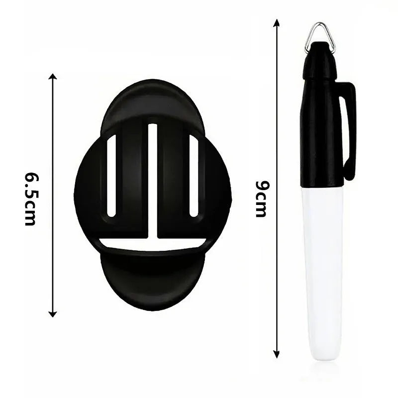 Plastic golf ball scriber alignment tool set with four scribers and one drawing pen