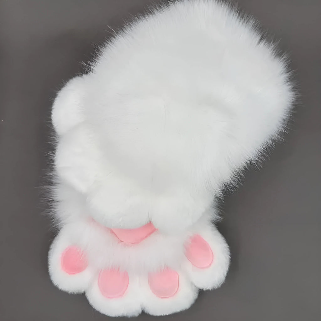 Colourful animal claw design cosplay gloves showing detailed fingers and bright colour pads on nylon material