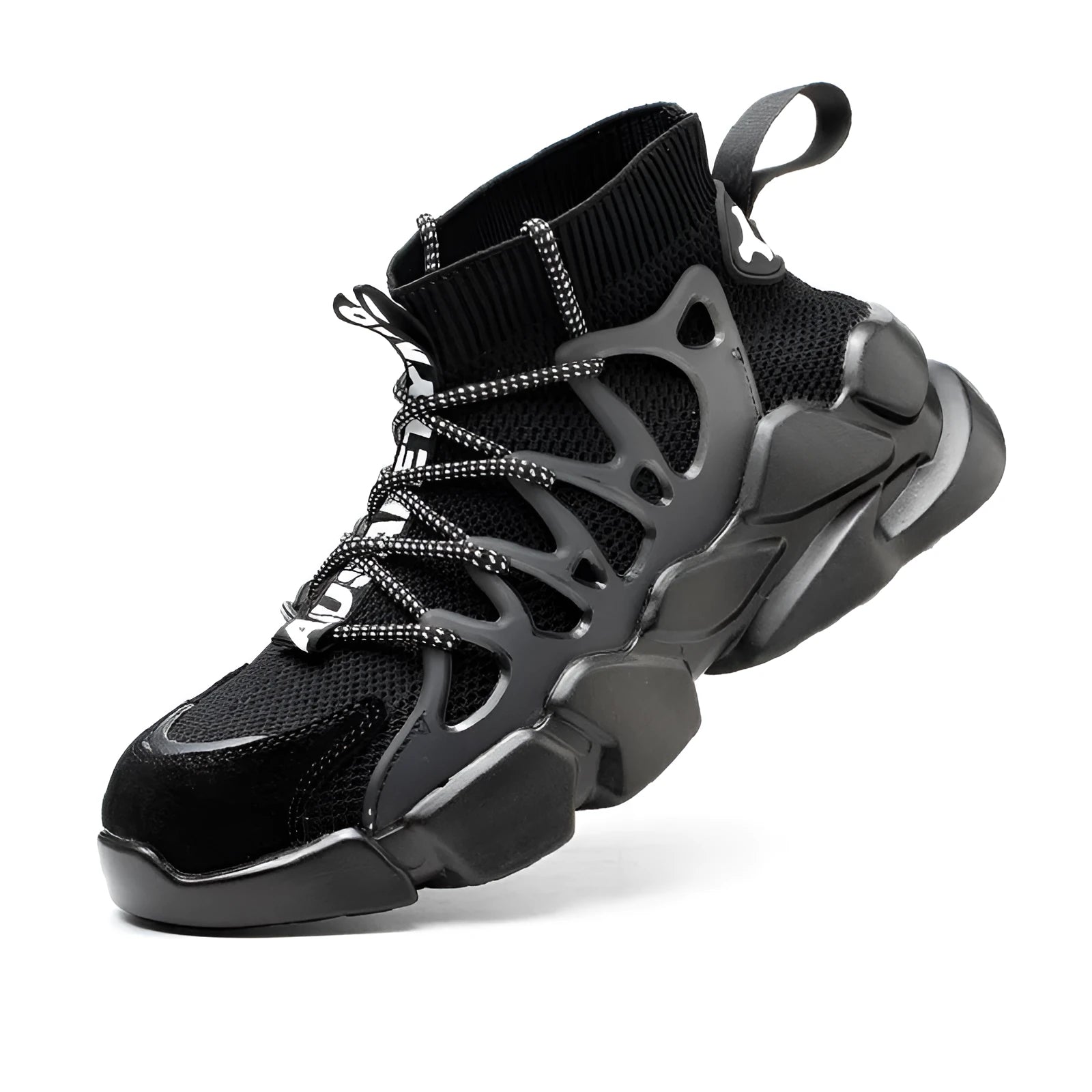 Flying woven breathable protective safety shoes for men, large size, rubber sole, multiple colours