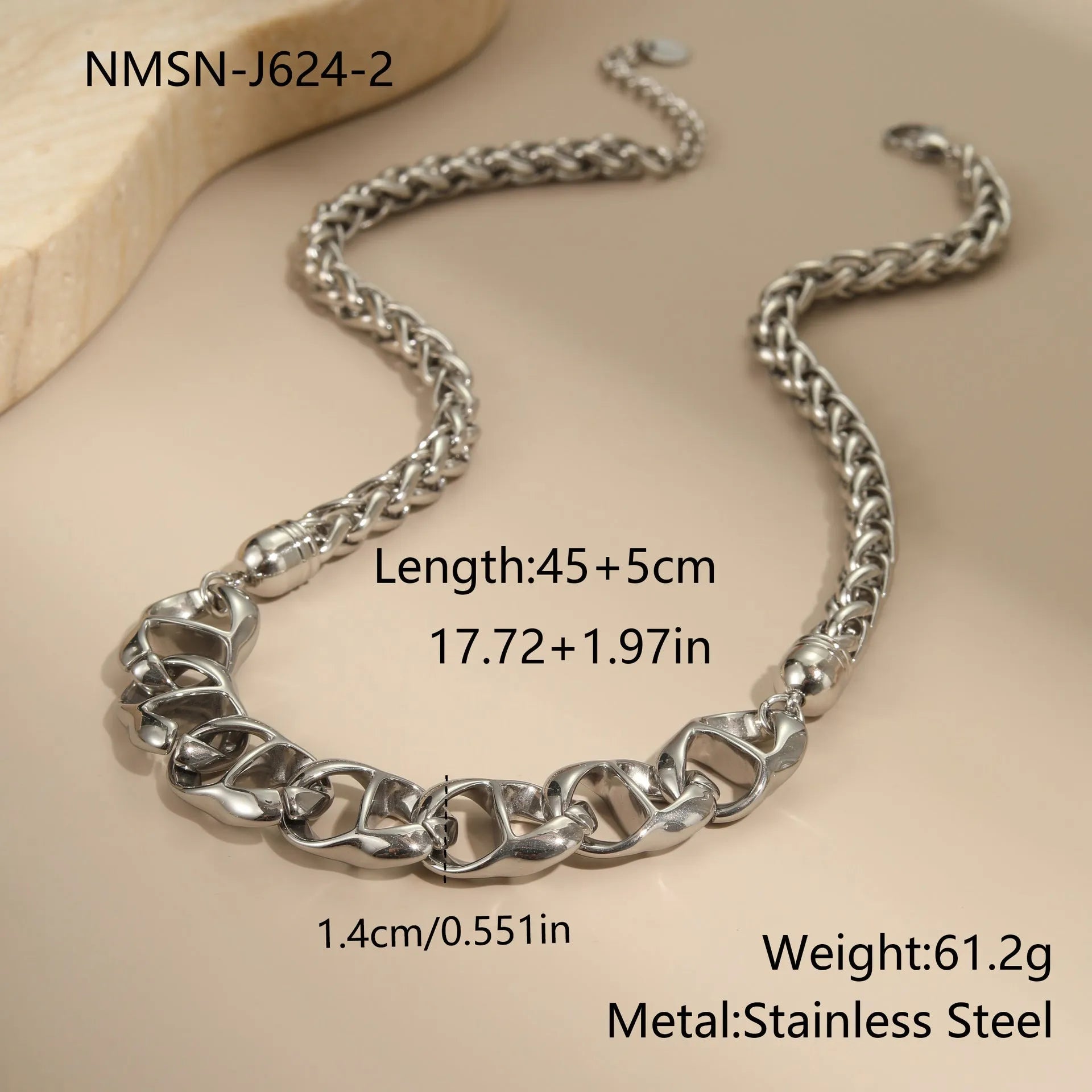 Women's gold-plated stainless steel necklace with geometric pendant design on regular chain