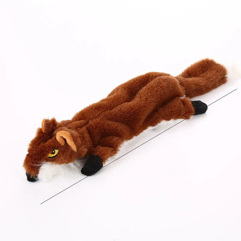 Plush chew toy for dogs in animal modelling shape, dark brown, light brown, and grey colour variants, designed for anti-biting molars and tooth cleaning