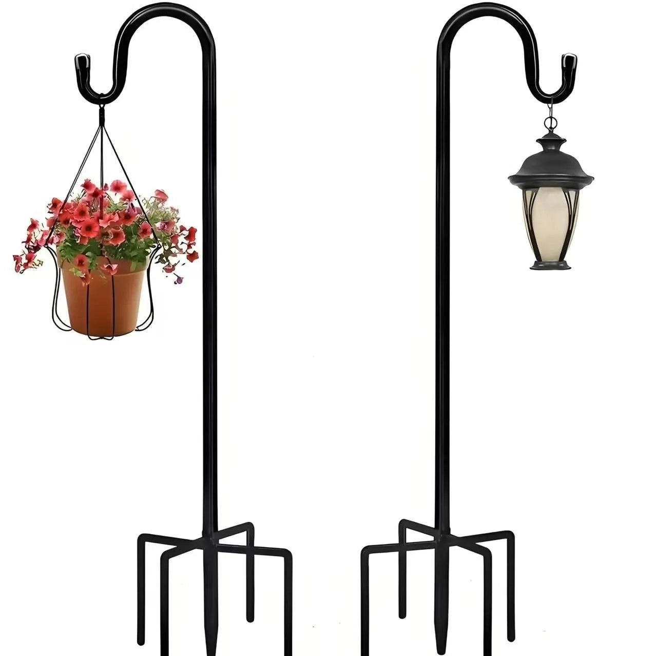 Garden lamp outdoor floor outlet hook rod in iron and plastic, anti-rust, available in 80cm 120cm 160cm sizes