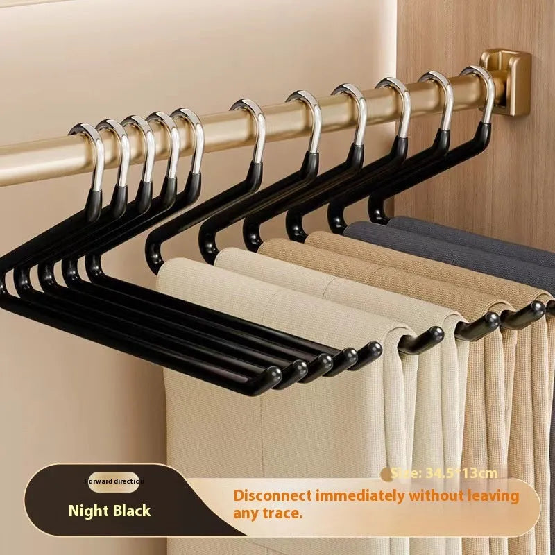 Multifunctional non-slip Z-shaped trousers hanger with stainless steel dipped coating in cream white