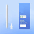 Active flat-panel touch magnetic rechargeable stylus for iPad and Android tablets showing power display