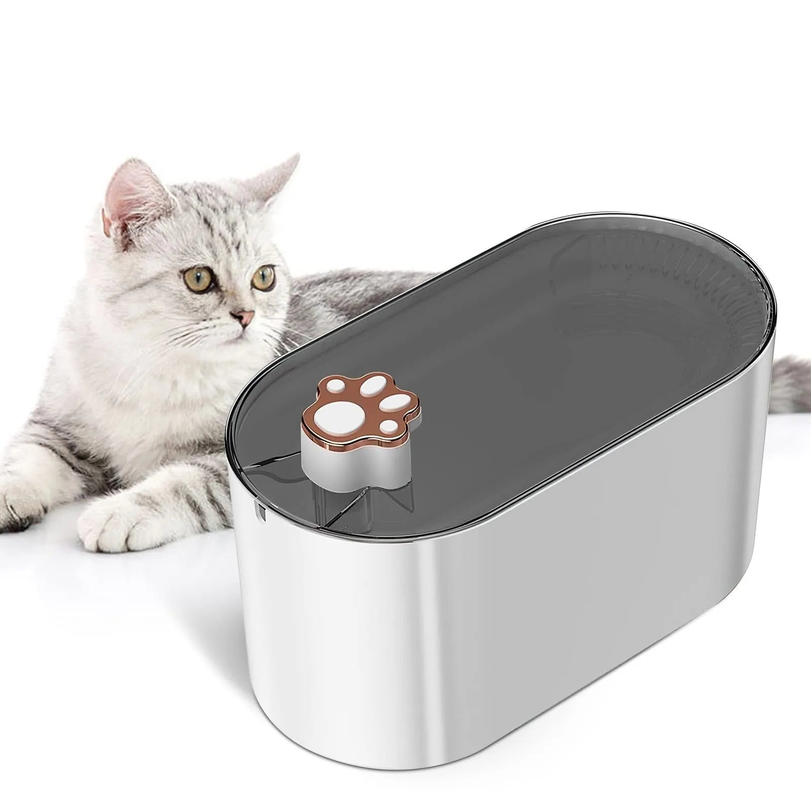 Berlin blue pet water fountain with LED light indicator and triple filter cartridge