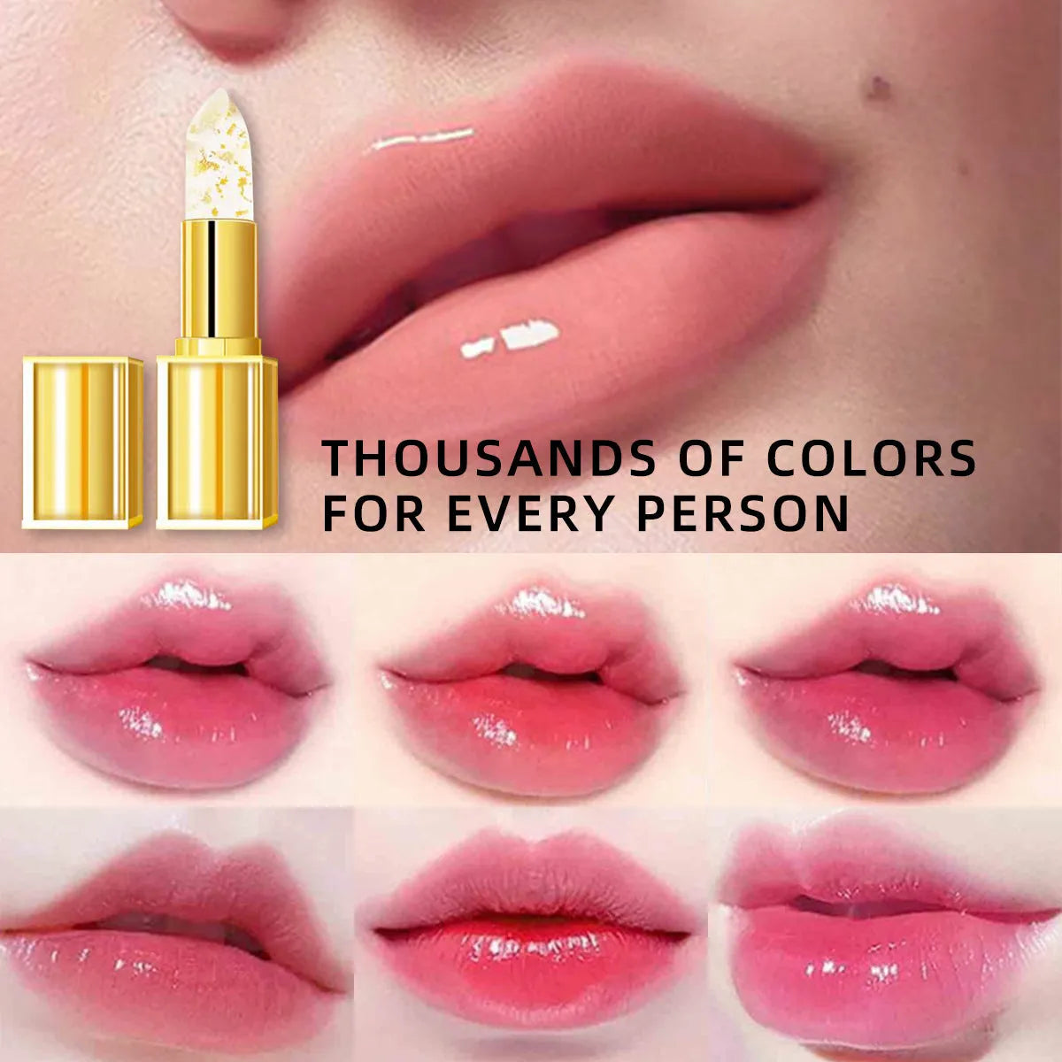 Anti-smudge gilding warm colour-changing lipstick in YB1001 formula with 3.5g content
