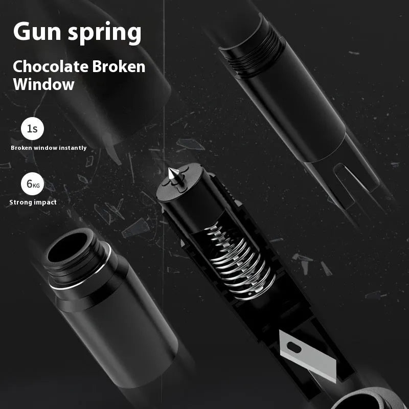 Aluminium alloy vehicle window breaking machine with pointed tip for emergency glass break