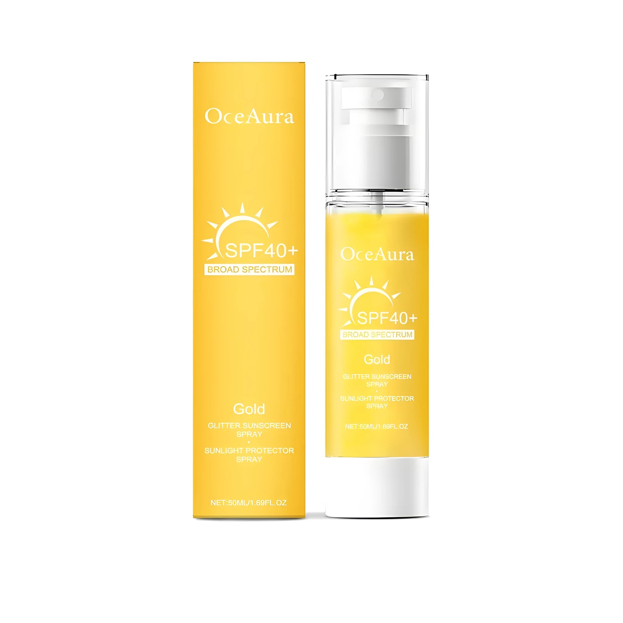Shiny Sunscreen Spray bottle, 50ml size, with spray nozzle