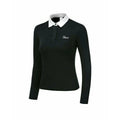 Women's white golf top with long sleeves and slim fit for outdoor sports