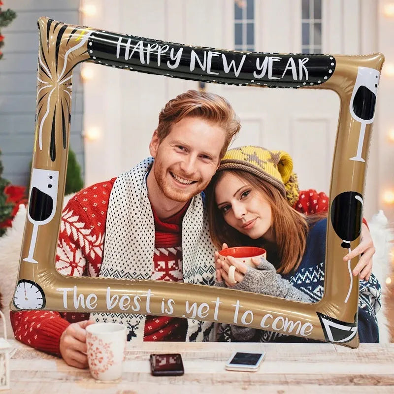 Christmas inflatable PVC photo frame for holiday photography and parties