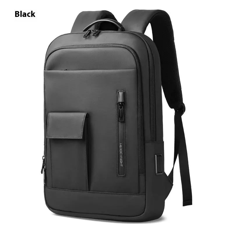 Lightweight Oxford cloth men's backpack in a solid colour with visible sewing lines.
