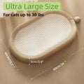 Large natural sisal fibre cat scratching board with a raised lounging platform in a beige colour.