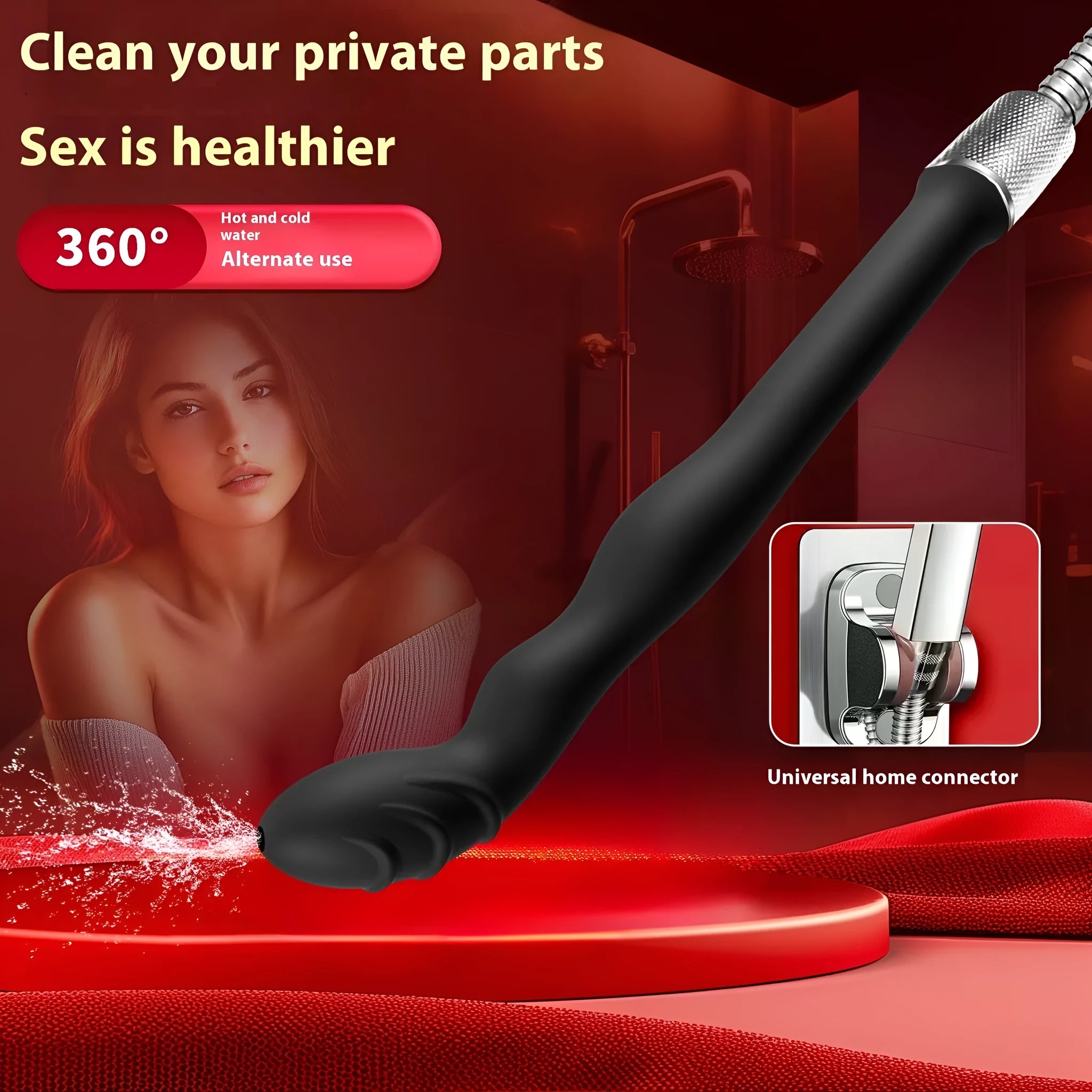 Black silicone hosepipe flusher drain cleaning tool in large and small size options