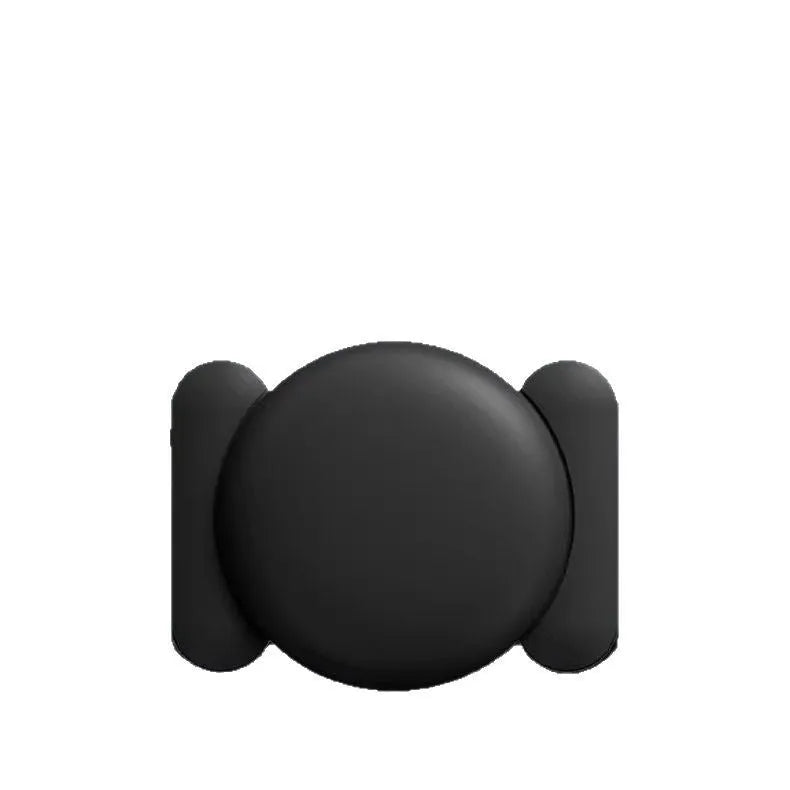 White round section Bluetooth tracker with strong magnetic suction on a metal surface, compatible with smartphones for anti-loss tracking