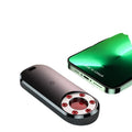 Portable anti-surveillance detector measuring 91x37x13mm with infrared scanning and frequency detection