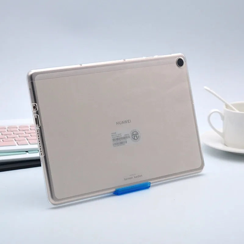 Clear white ultra-thin silicone and TPU protective case for a tablet
