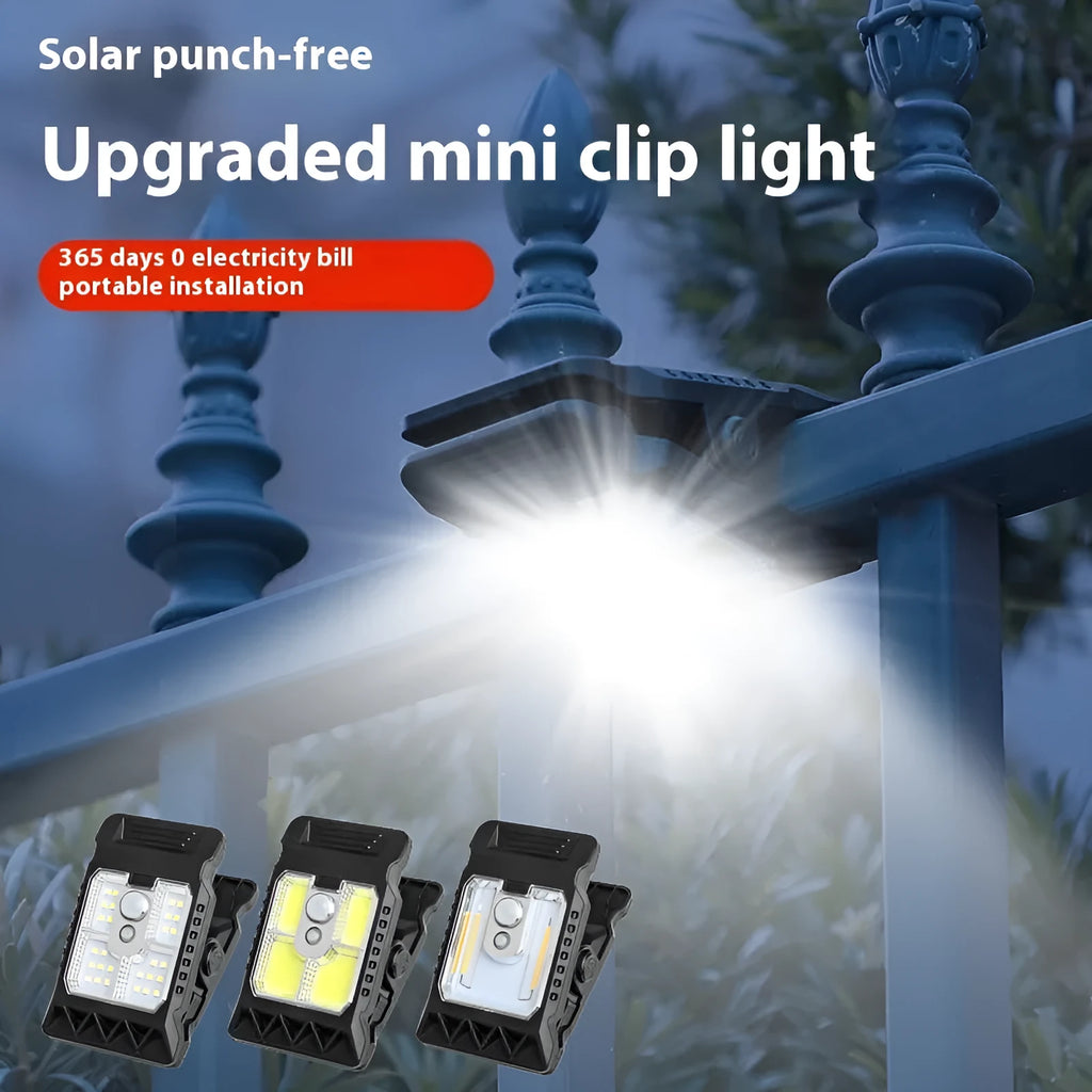 White intelligent induction clip lamp showing motion sensor and clip mechanism