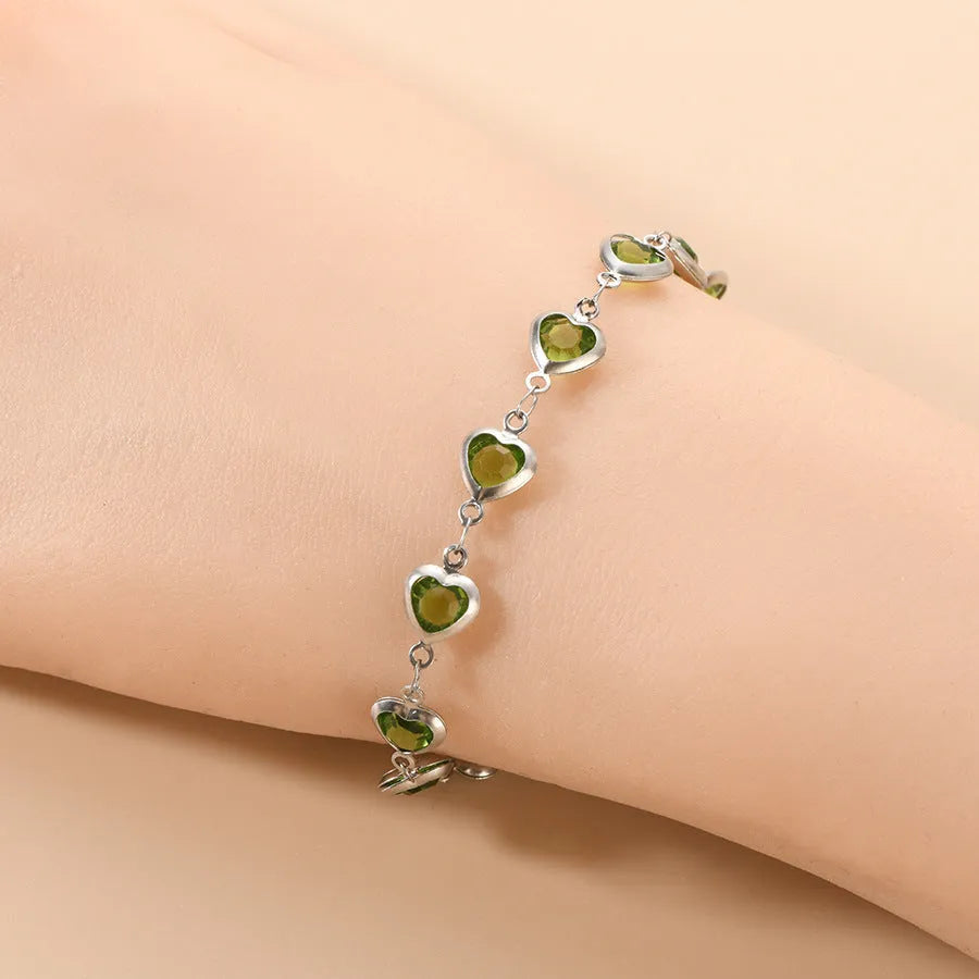 Devil's Eye geometric heart-shaped stainless steel bracelet in one of six electroplated colour options.