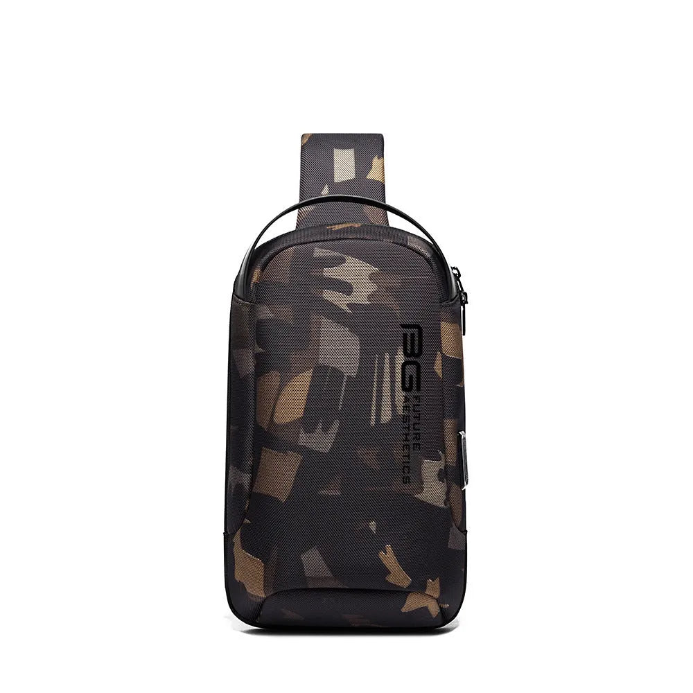 Men's Oxford cloth USB shoulder bag in business travel colours with wear-resistant construction