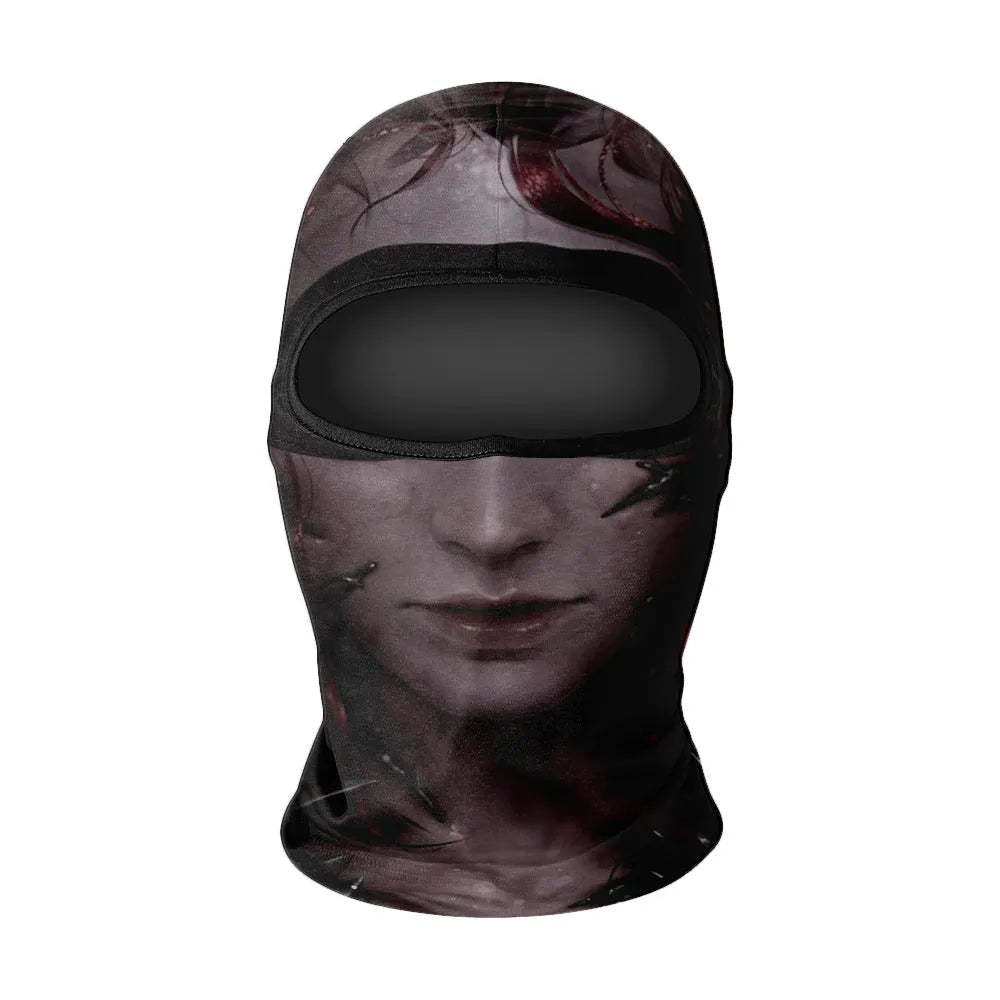Summer breathable full face sun protection headgear in ice silk fabric, polyester, average size, available in multiple colours