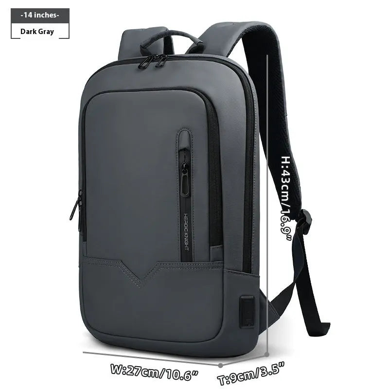 Small lightweight polyester commuter backpack with USB charging port in various colours