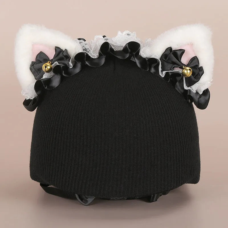 Ski helmet decoration with colourful cartoon character design in soft plush fabric