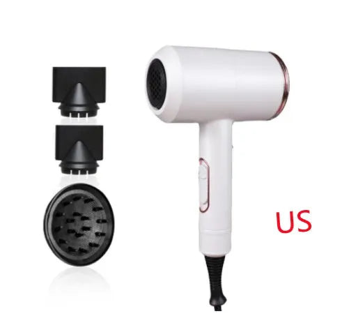 2000W hotel hair dryer with long cable and dual voltage, shown in selected colour with accessories.