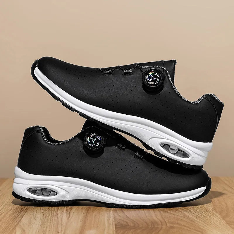 Low top casual shoes with mesh upper, cross shoulder straps and round toe in black or white colours