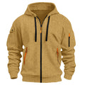 Mens casual hoodie with 3D patch pocket in solid colour, cotton blend fabric, cuff sleeves, unlined, available in six colours
