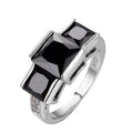 Geometric copper women's ring in champagne colour on a size no.8 finger, showing metal band and electroplated finish.