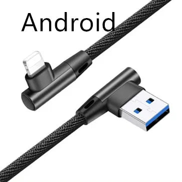 Fast charging USB cable for Android and Type C phones in various colours and lengths.