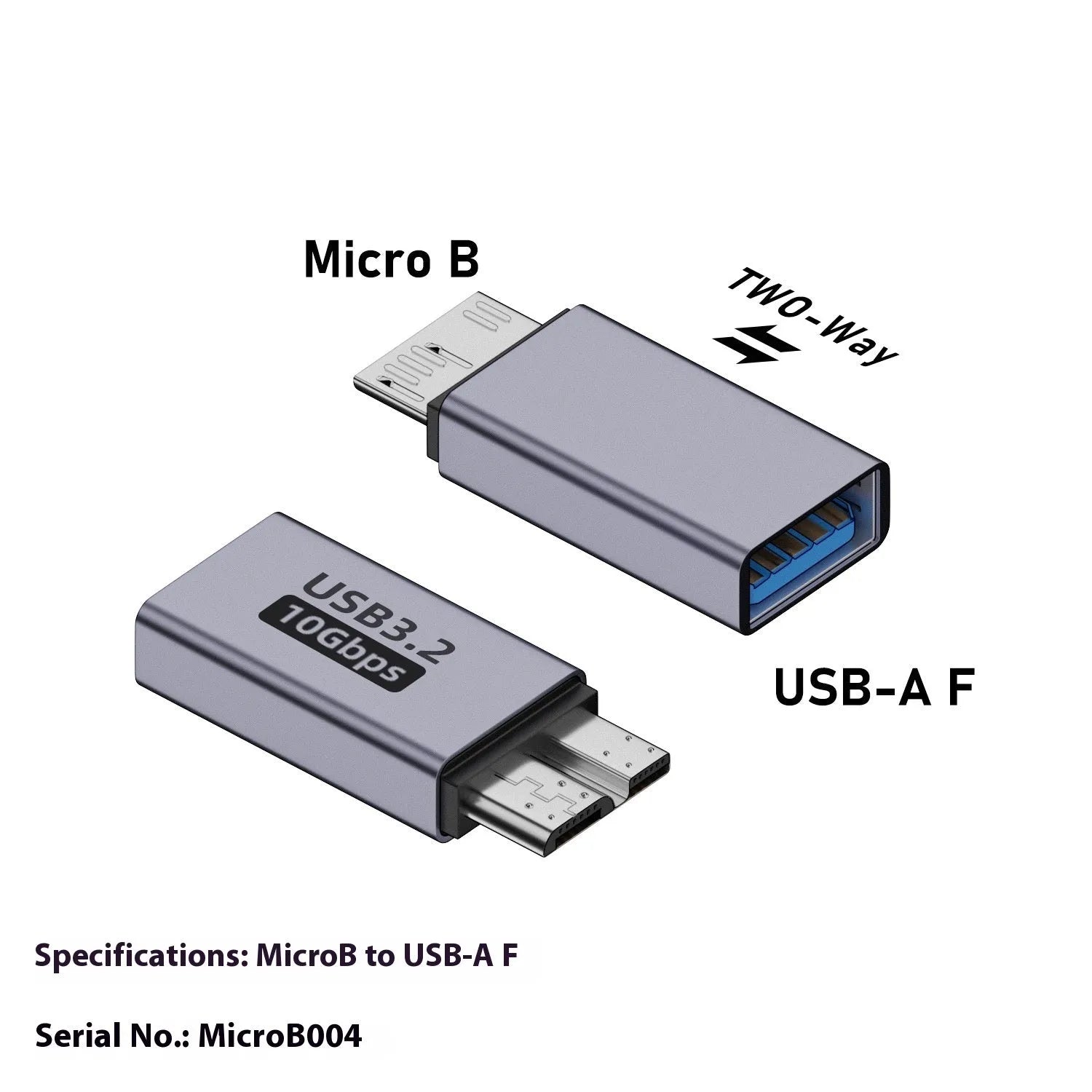 USB AM male to Micro-B female adapter for old hard drives and mobile phones.