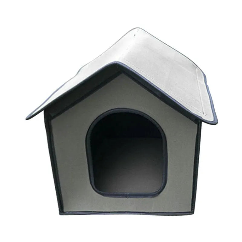 Outdoor waterproof dog kennel in army green chemical fibre, size L, with optional door curtain