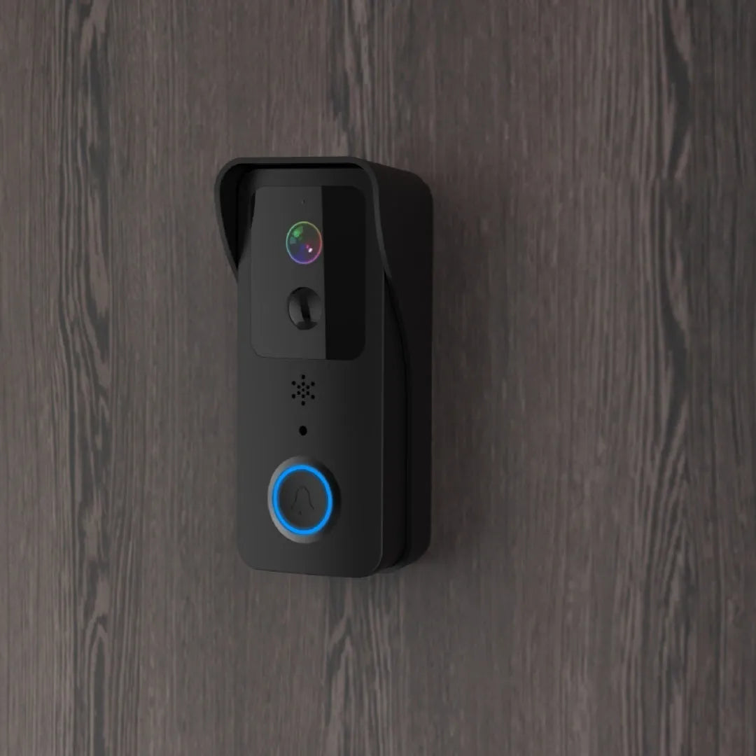 Black and white waterproof HD visual doorbell intercom for home security with APP notifications