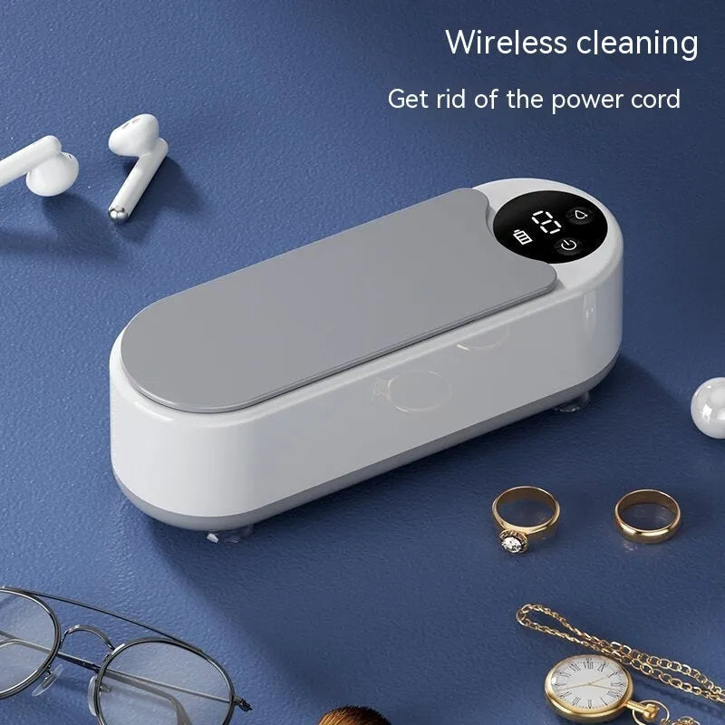 Portable ultrasonic glasses washing machine with smart glasses case design and USB charging port