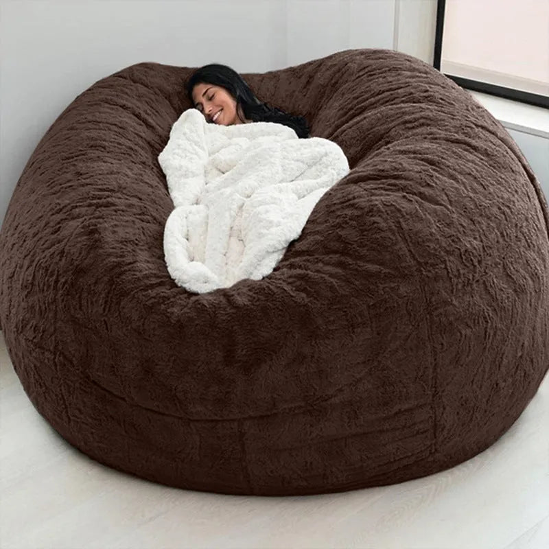 Fabric bean bag sofa cover for three-seater foam furniture in PV velvet grey blue