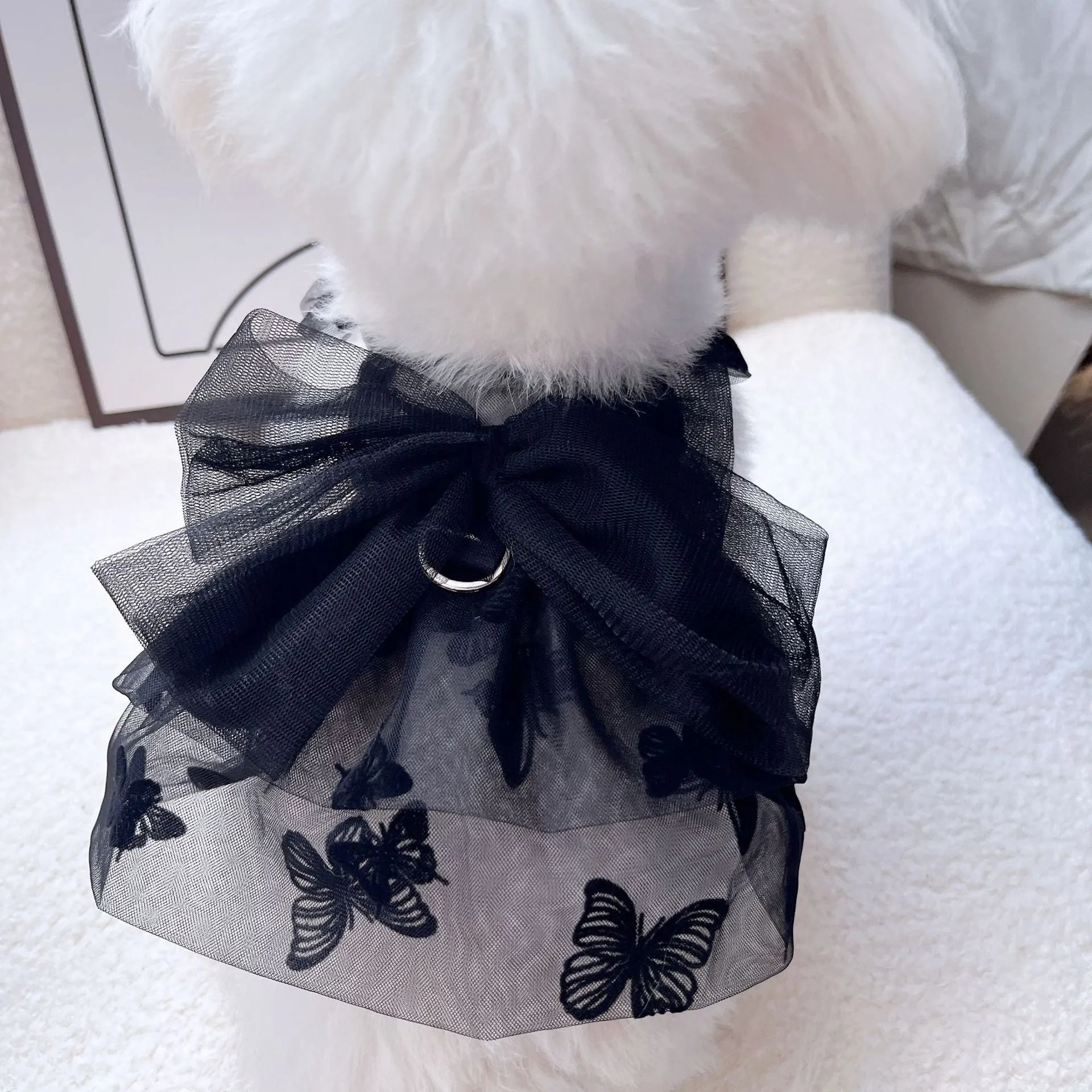 Black princess tulle skirt for small dogs and cats with five size options