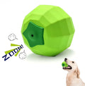 Green natural rubber dog squeaky toy ball for medium to large breed dogs
