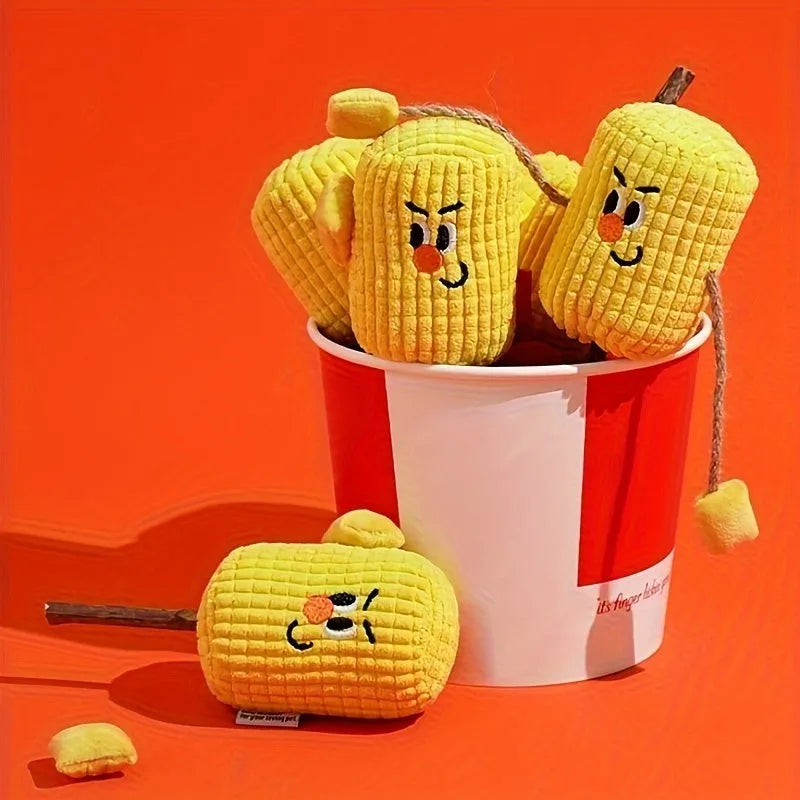 Polio wood corn cob shaped cat toy for dental cleaning with catnip, dimensions 7cm by 6cm by 15cm