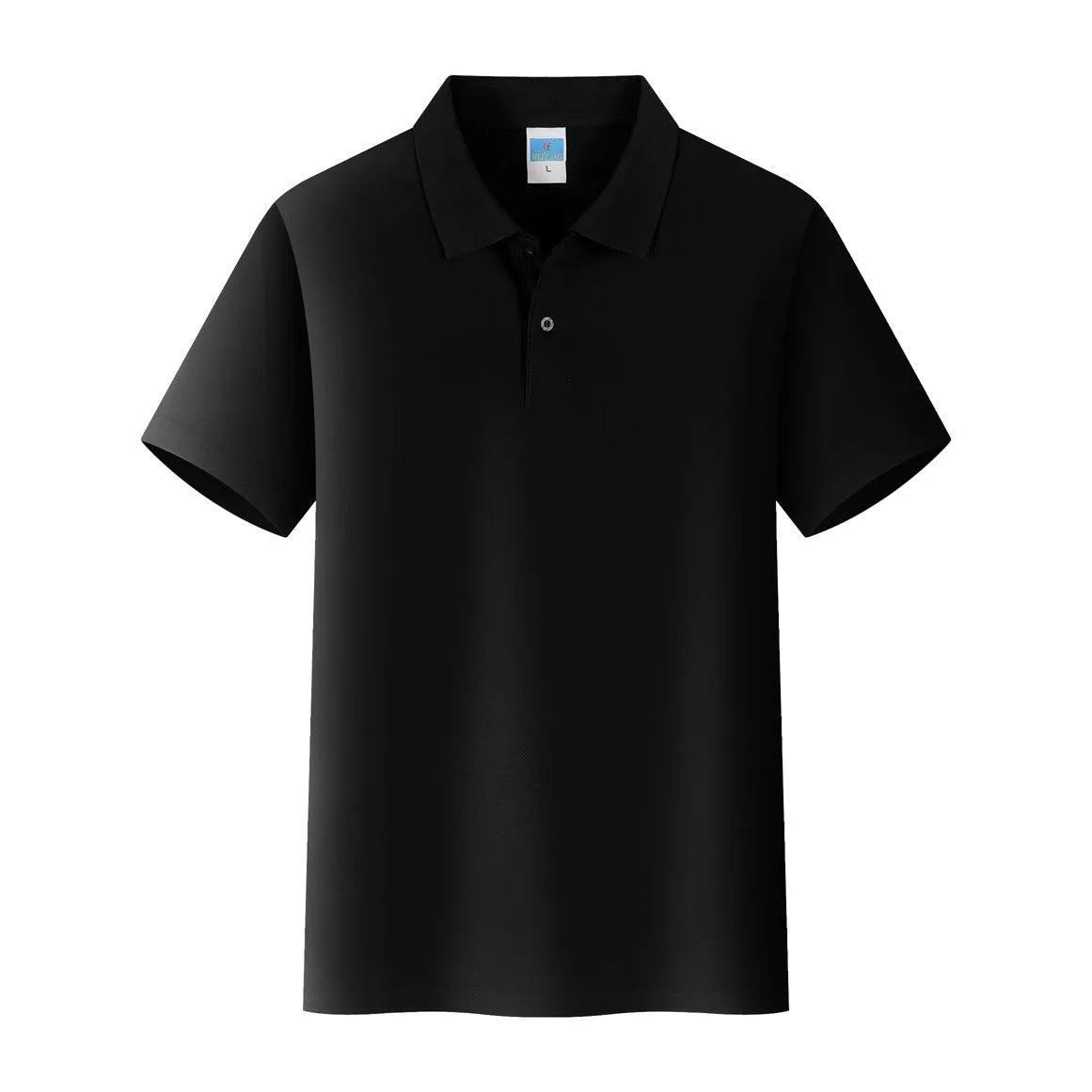 Straight-fit cotton short sleeve pullover shirt for workwear advertising on a mannequin.