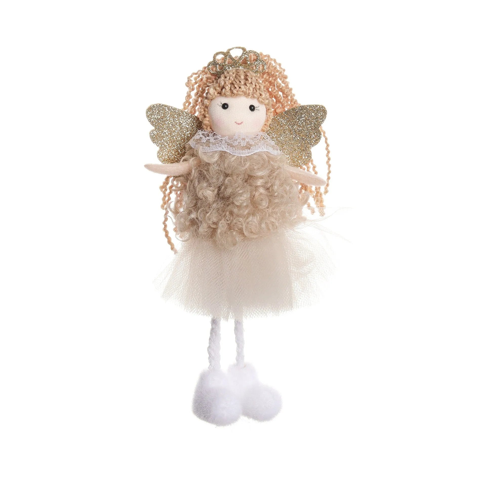Christmas angel cartoon fabric hair pendant for girls high ponytails in white, pink, khaki colours