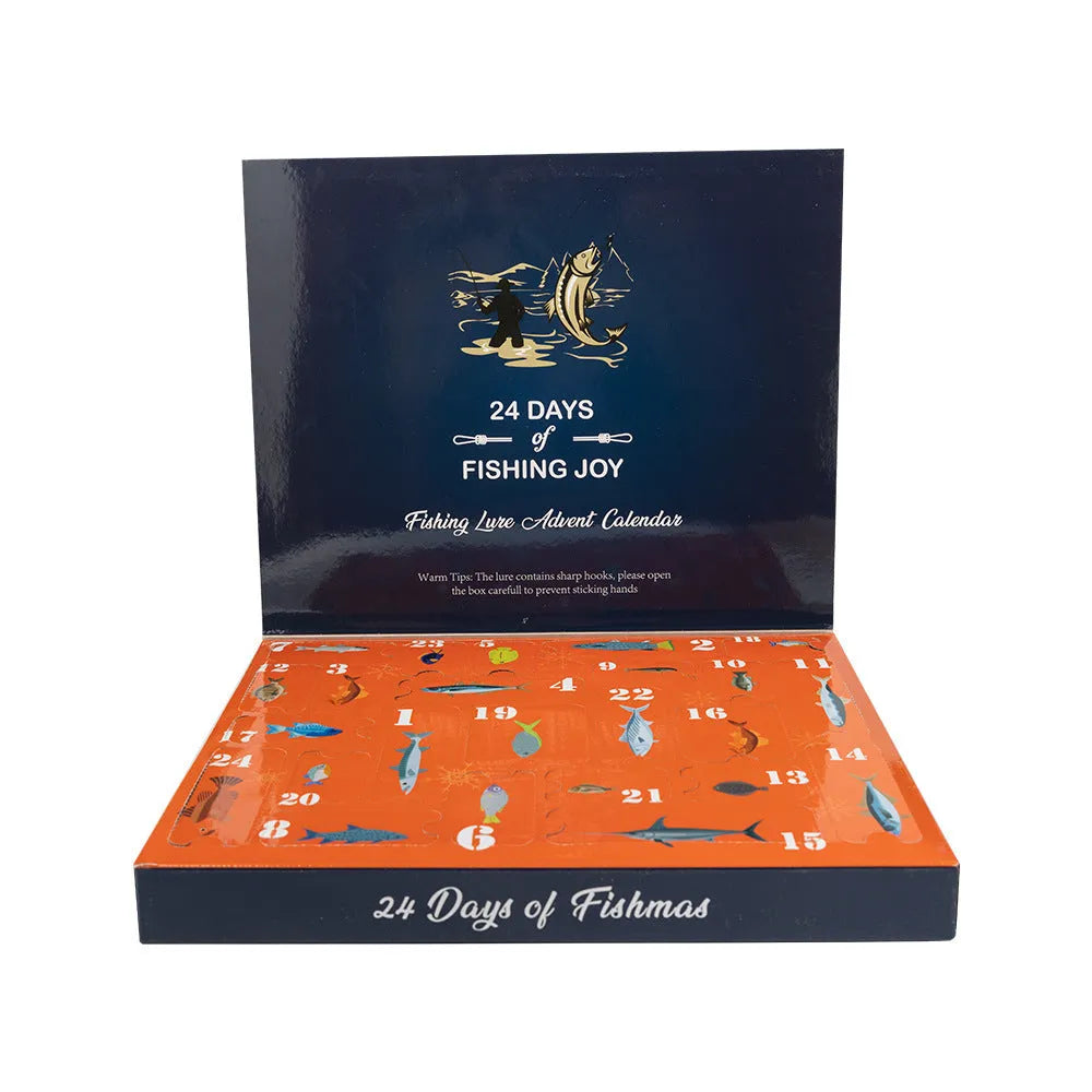 Christmas Mino Bog Fishing Set with 24 metal pieces in blind box packaging