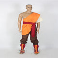 Unisex adult cosplay costume set with top, pants, and belt in plain polyester fabric