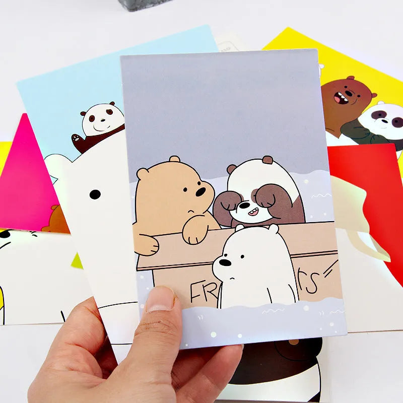Set of nine minimalist cartoon-style postcards illustrating retro Paris towers and historic sites.