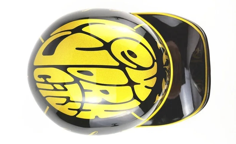 Cruise decoration electric bicycle half helmet in black gold colour, ABS shell, adult size