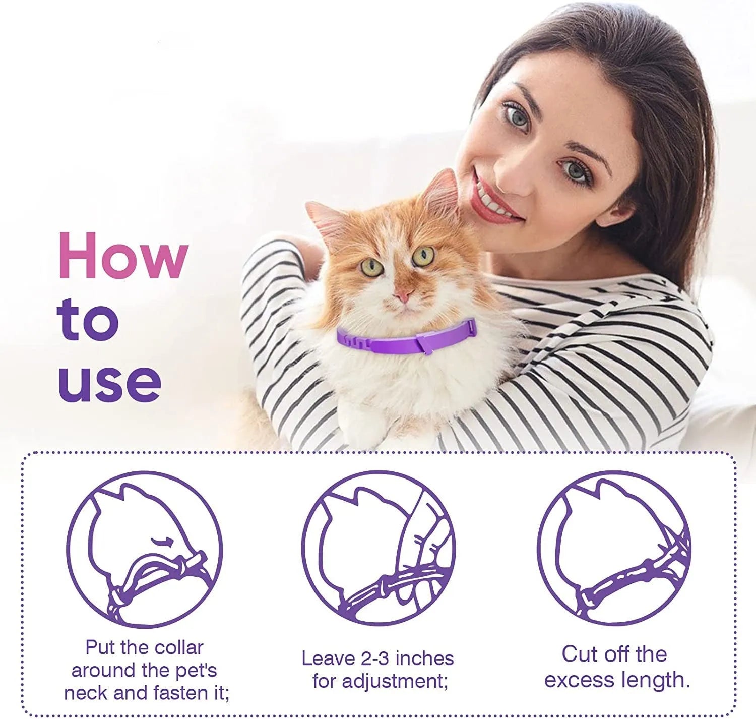 Calming collar for cats and dogs plastic adjustable plain design multi-pack 3 pack 4 pack