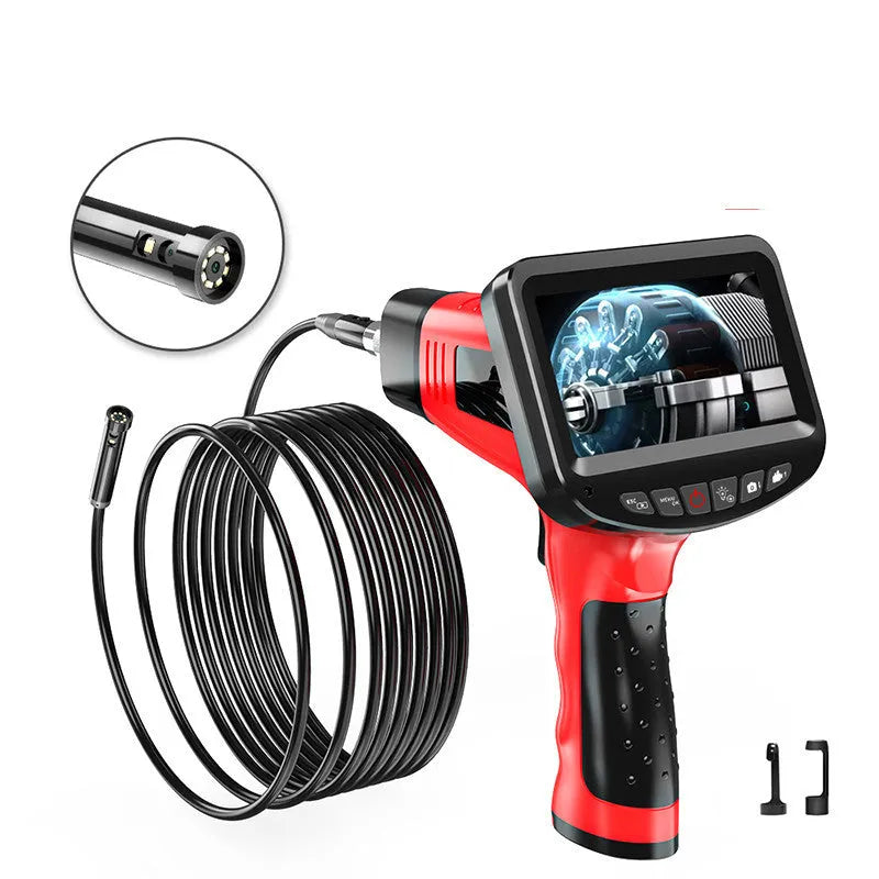 8.5mm dual-lens endoscope inspection camera with flexible snake pipeline cable