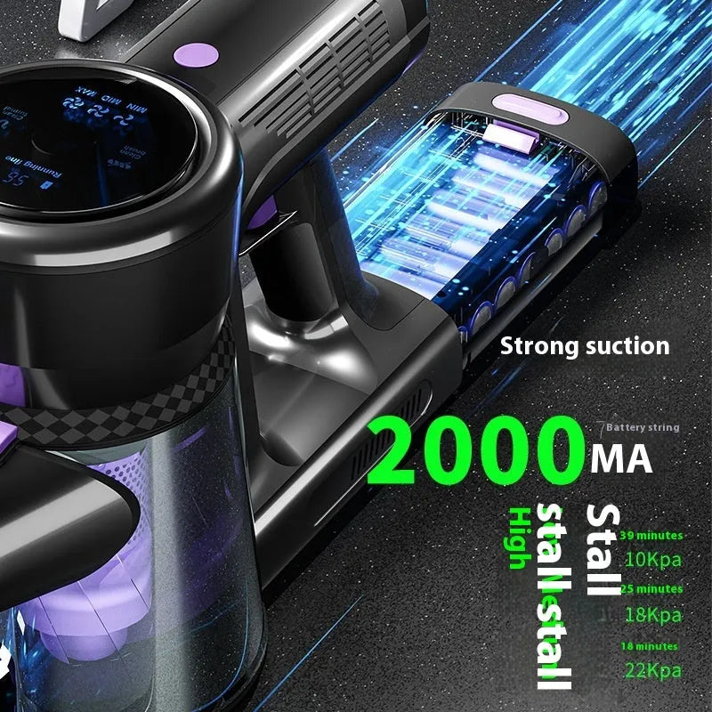 Brushless foldable handheld vacuum cleaner 250W black purple with large suction