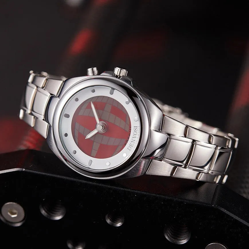 Y2K digital dual display men's watch with 40mm face, alloy strap, and stainless steel buckle in red or blue colour options